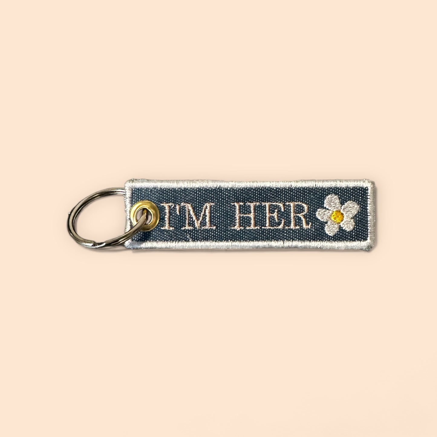 Jet tag embroidered keychain