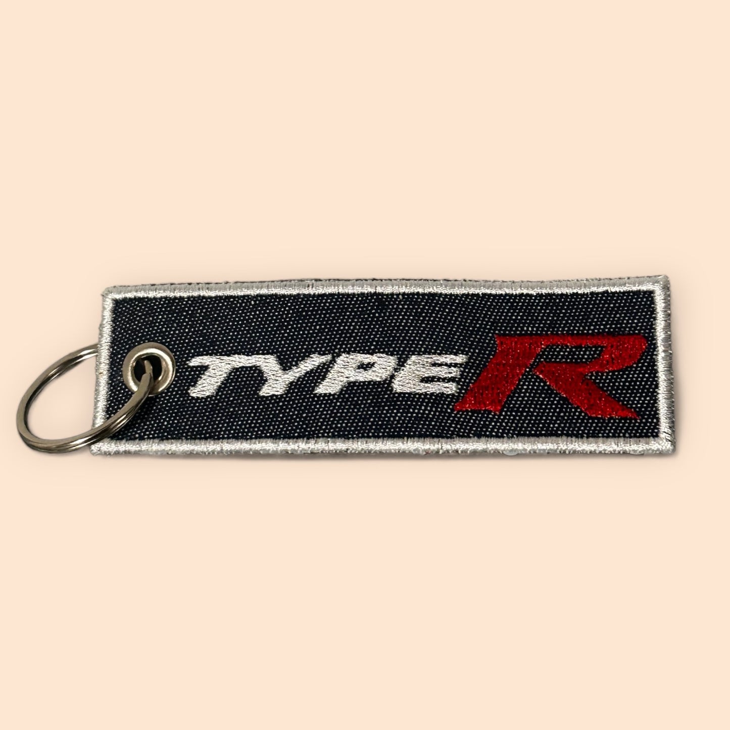 Jet tag embroidered keychain