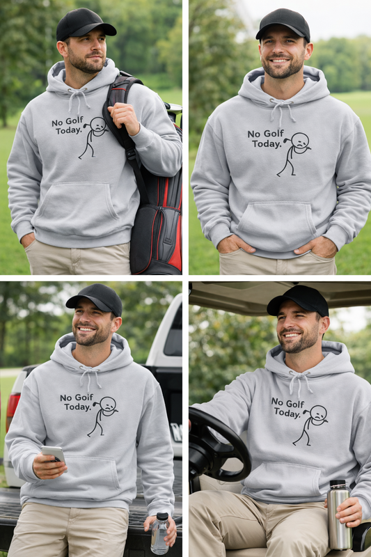 Embroidered "No Golf Today" Hoodie – Minimalist Golf Lover Gift