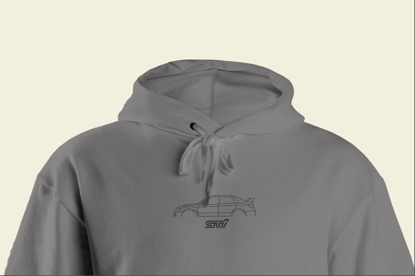 Subaru WRX STI Embroidered Silhouette Hoodie